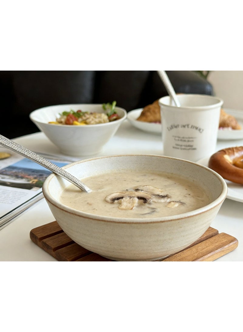 Elegant Stainless Steel Spoon, 4 pieces, Large  Spoons with Long Handles, Dishwasher Safe - Image 3